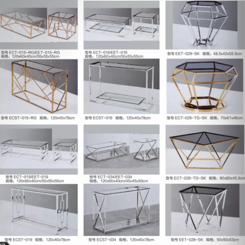 勝芳茶幾批發(fā) 不銹鋼茶幾 小茶幾 玻璃茶幾 咖啡桌 咖啡臺(tái) 飲品店桌 客廳家具  鑫富成家具